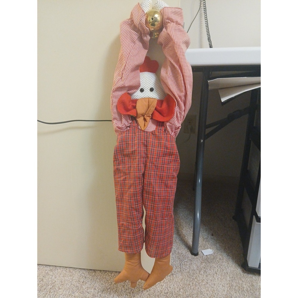 Vintage Handmade Stuffed Chicken Guy Tall 2 feet Door Knob Holder